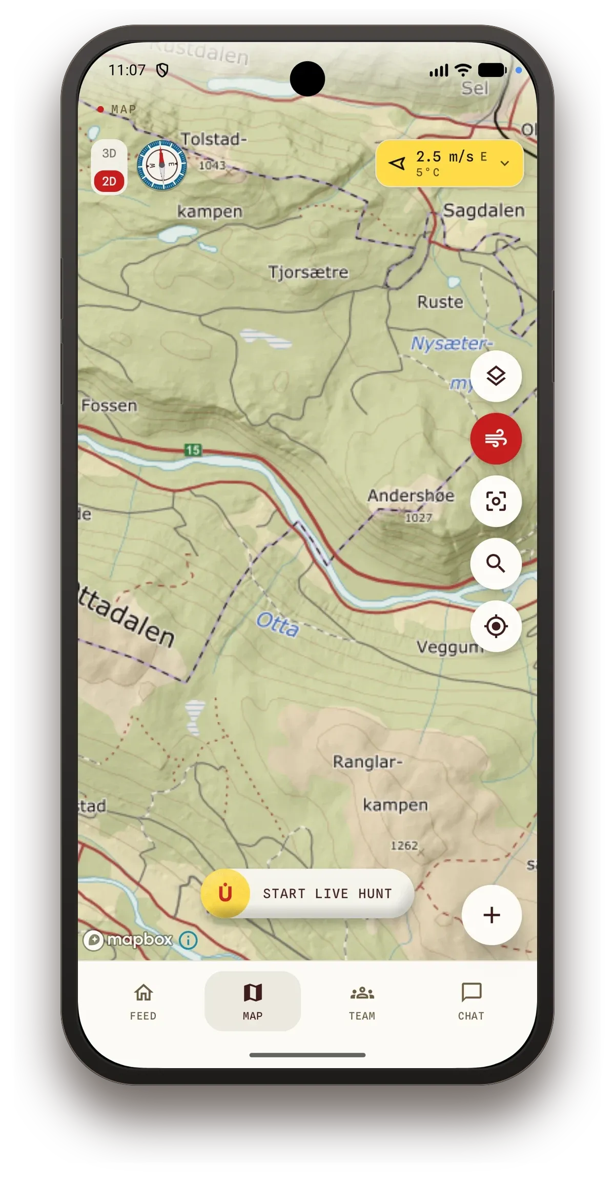 Map controls where your hand is